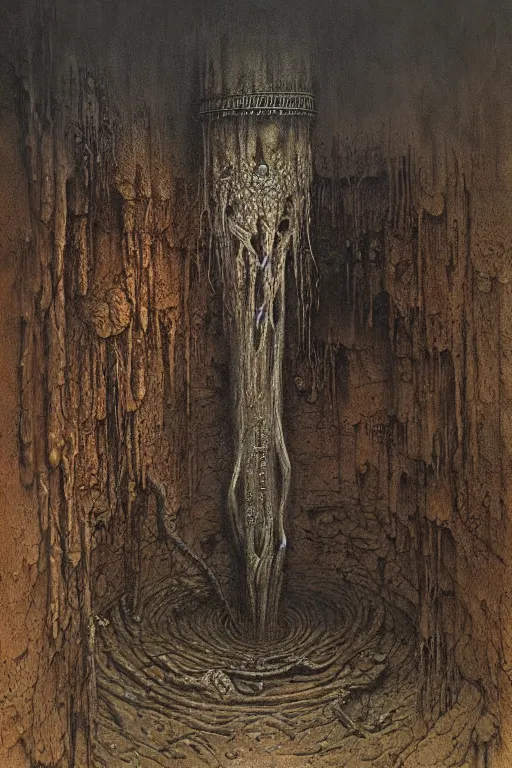 Image similar to down the well by giger, zdzisław beksinski, greg rutkowski