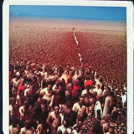 Image similar to 1970 color photo Polaroid of Moises Crossing the Red Sea