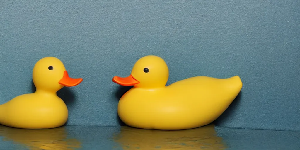 Prompt: evolution of a duck to a rubber duck