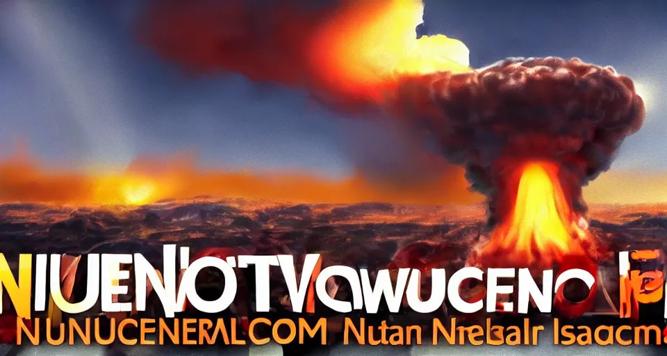 Image similar to nuclear explosion youtube thumbnail, photorealism