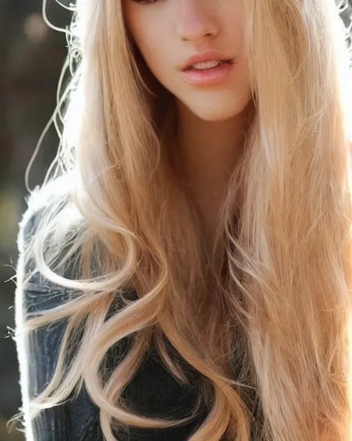 Image similar to beautiful woman with long blonde hair and light eyes