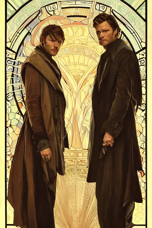 Prompt: a detailed matte portrait of jensen ackles holmes and jared padalecki as doctor watson, masterpiece, 8 k, art by alphonse mucha and greg rutkowski