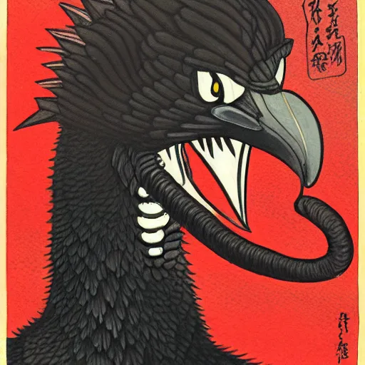 Image similar to nargacuga, trending on pixiv, HD, ukiyoe painting