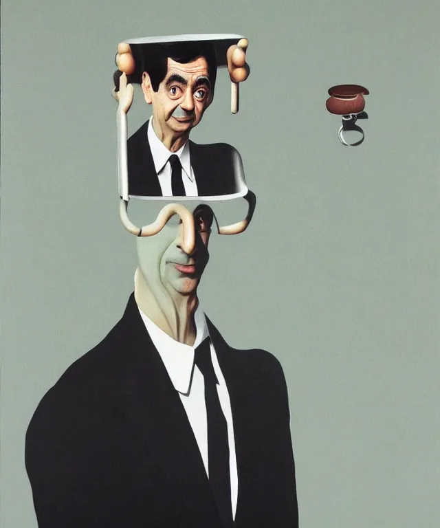 Image similar to mr bean by rene magritte