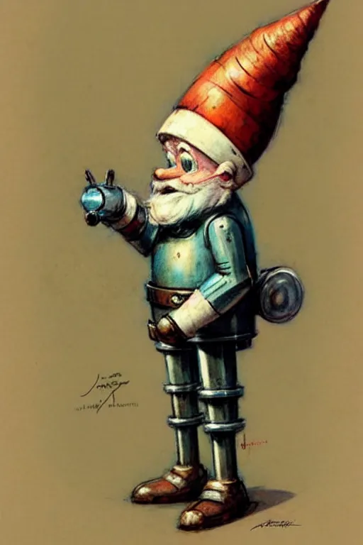 Image similar to (((((1950s retro robot knome. muted colors.))))) by Jean-Baptiste Monge !!!!!!!!!!!!!!!!!!!!!!!!!!!!!!