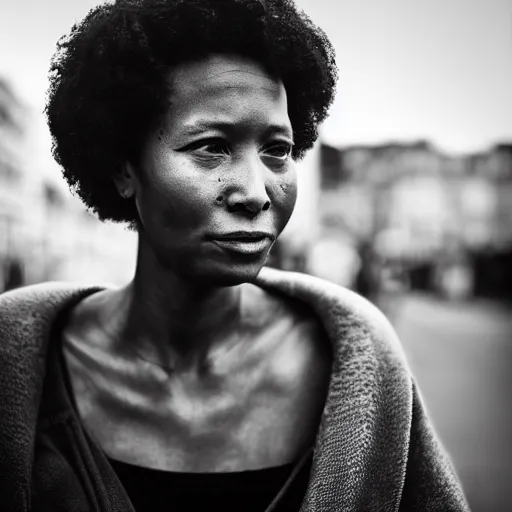 Image similar to portrait of an beautiful 30-year-old woman street portrait award winning