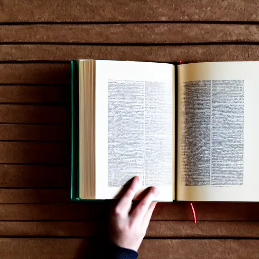 Image similar to high quality studio photography of frightening book with monster hands emerging, horror texture background