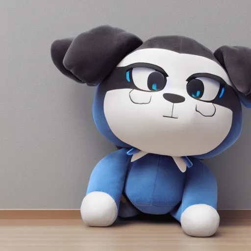 Image similar to cute fumo plush of the mascot of an electronics store, vray render