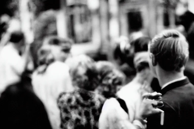 Prompt: candid close up of a guest at a party at the great gatsby's house, grainy, tri - x 4 0 0 tx