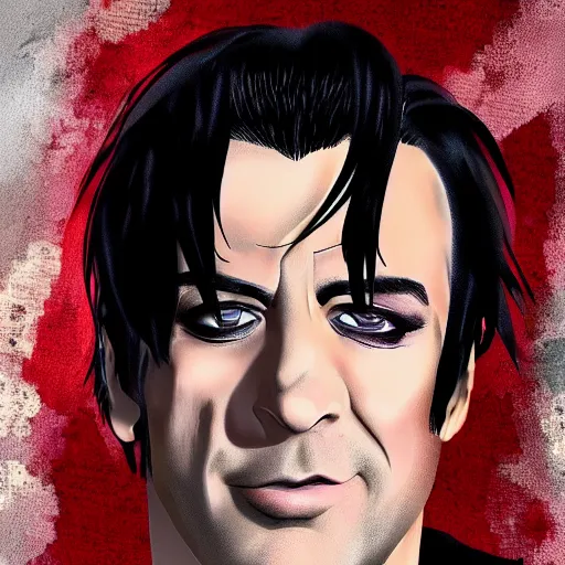 Image similar to Till Lindemann in anime style, high quality art, 8K, HD, render