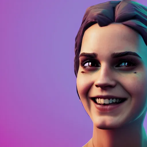 Image similar to textured film grain oil pastel subsurface scattering fashion model face smiling laughing squinting emma watson as a fortnite character cgsociety octane render unreal engine redshift render trending on artstation trending on artstation render blender behance cg superhero