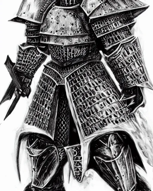 Image similar to wolf themed armored knight by kentaro miura