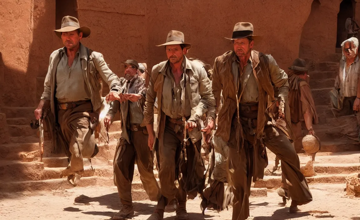 Prompt: Indiana Jones in Marrakesh, dynamic dramatic shot, cinematic angle, 8k quality, award winning photograph.