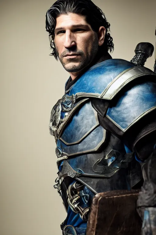 Prompt: Jon Bernthal as Varian Wrynn, promo shoot, studio lighting