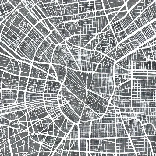 Image similar to map of paris, abstract, lines color, white background