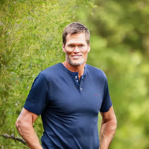 Prompt: dslr photo portrait still of 5 7 year old age 5 7 tom brady at age 5 7!!!, 8 5 mm f 1. 8