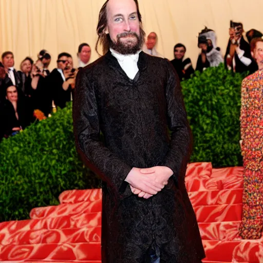 Image similar to photo of william shakespeare at the met gala