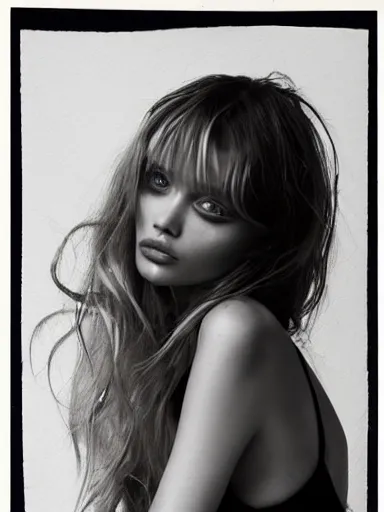Prompt: portrait of abbey lee by guangjiian huang