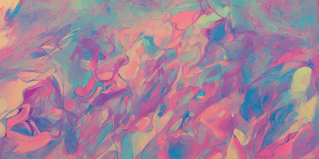 Prompt: an abstract rendering of abstraction pastel colors by James Jean, trending on artstation
