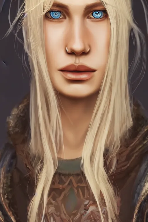 Prompt: full body portrait of a beautiful russian teenager druid with short platinum blonde hair, illustration, trending on artstation, HD, D&D, 4k, 8k, intricate detail, character design