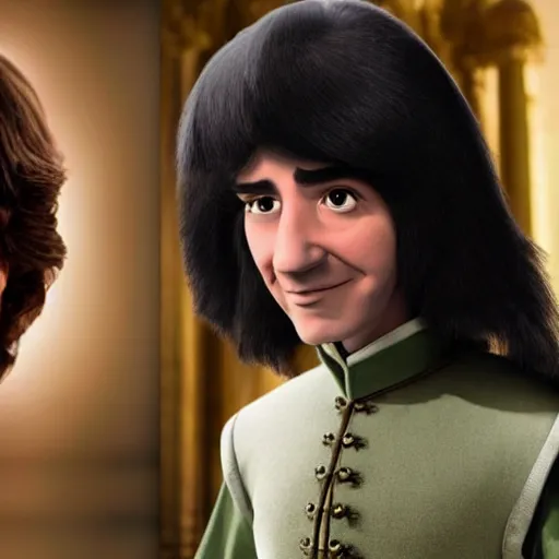 Prompt: justin trudeau as lord farquad, movie still