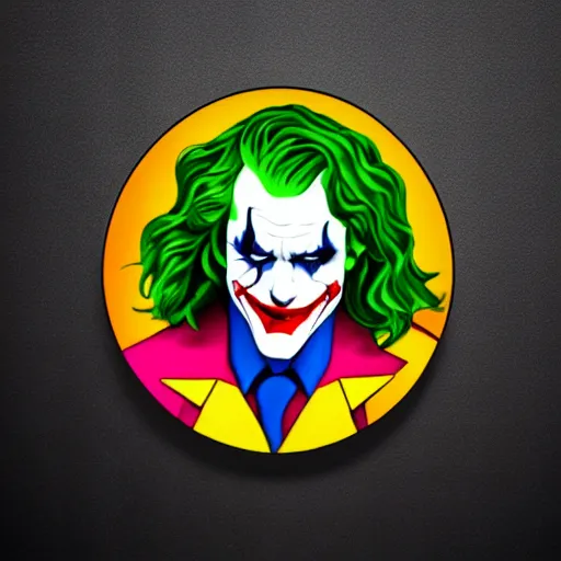 Image similar to colorful logo of the Joker