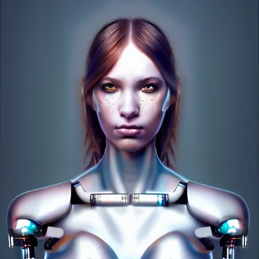 Prompt: beautiful girl cyborg, fullbody, full shot, hyper realistic, concept art, artstaition, deviantart