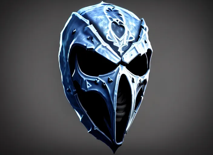 Prompt: hooded skull, with mortal kombat subzero style facemask, stylized stl, 3 d render, activision blizzard style, hearthstone style, crash bandicoot artstyle