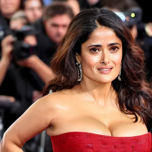 Image similar to salma hayek running from the border full of beans