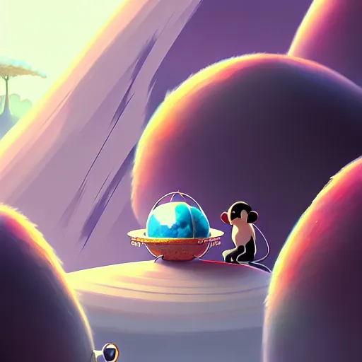 Image similar to monkey's planet, artstation, cartoon, elegant, highly detailed, digital painting, concept art, smooth, sharp focus, illustration, art by studio ghibli