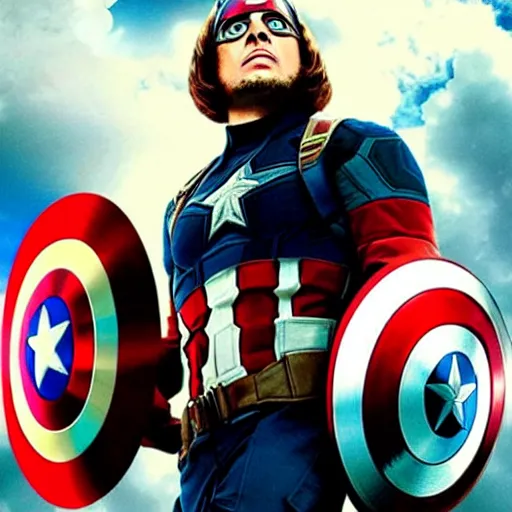 Prompt: movie poster of Danny Devito as Captain America in the Avengers