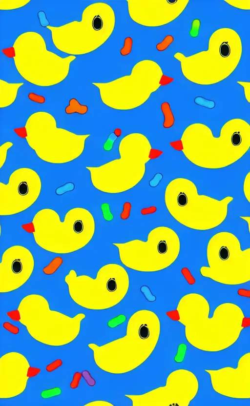 Prompt: rubber duckie pattern illustration