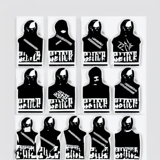 Image similar to black on white vetements graphic design stickers in style of david rudnick, eric hu, y 2 k, brutalism