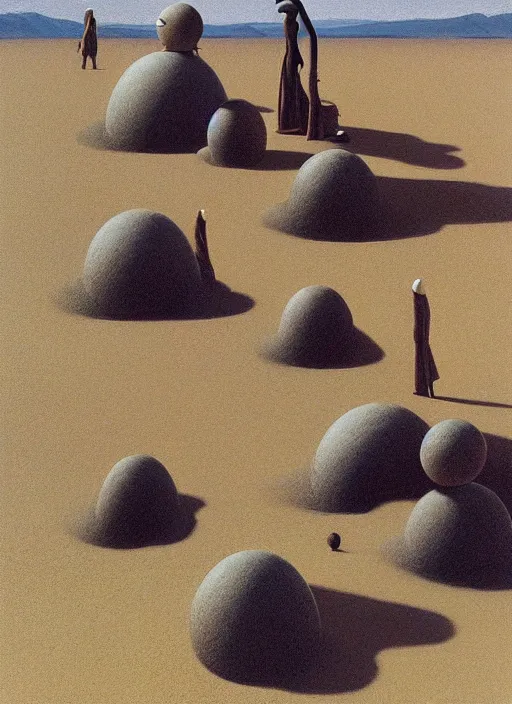 Image similar to spherical sand people at restaurant Edward Hopper and James Gilleard, Zdzislaw Beksinski highly detailed