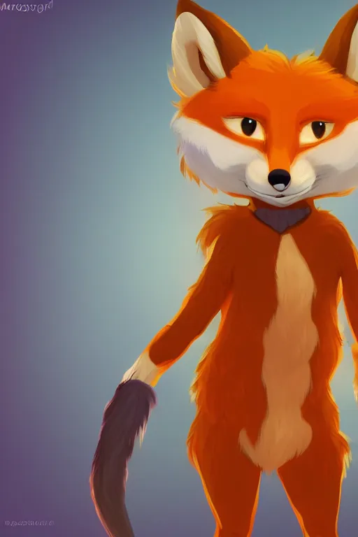an anthropomorphic fox fursona with a fluffy tail | Stable Diffusion ...