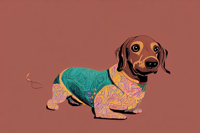 Adorably cute brown weiner dog portrait, artstation | Stable Diffusion |  OpenArt