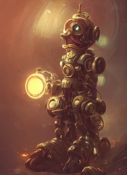 Prompt: a highly detailed illustration of gentle cute giant steampunk robot, cute glowing eyes and smile, adorably sitting gentle pose, intricate, elegant, highly detailed, centered, digital painting, artstation, concept art, smooth, sharp focus, league of legends concept art, WLOP