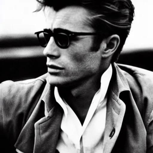 Image similar to james dean photographed by peter lindbergh