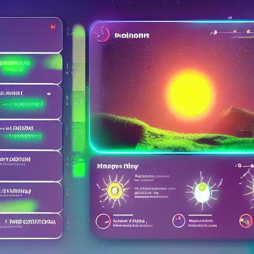 Prompt: a habitable alien exoplanet depicted on a futuristic interface, ui, onscreen info and labels, garden world info screen