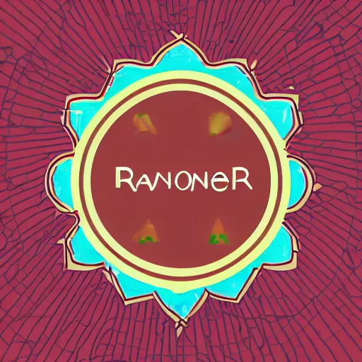 Image similar to a cute logo of a prompt randomizer app, trendy, symmetrical, vector art