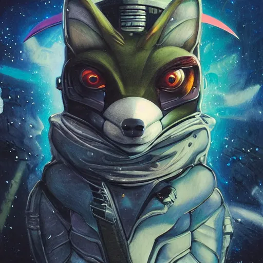 Image similar to portrait of Star Fox, cameras, melting ,8k,by tristan eaton,Stanley Artgermm,Tom Bagshaw,Greg Rutkowski,Carne Griffiths, Ayami Kojima, Beksinski, Giger,trending on DeviantArt,face enhance,hyper detailed,minimalist,cybernetic, android, blade runner,full of colour