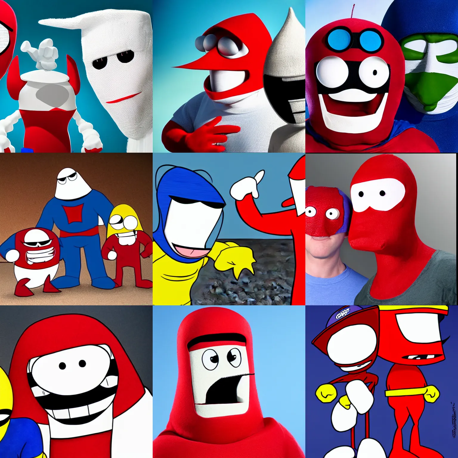 Prompt: a live action Homestar Runner and Strongbad, 8k, hyperrealism