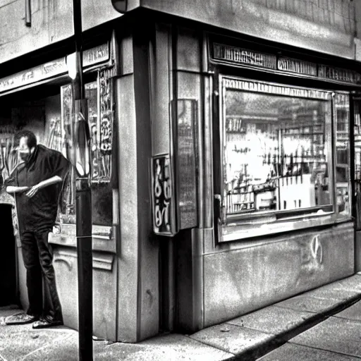 Prompt: man in bar smoking a huge fat weed joint, classic chicago image from the 6 0 s, realistic, hdr, clear image,