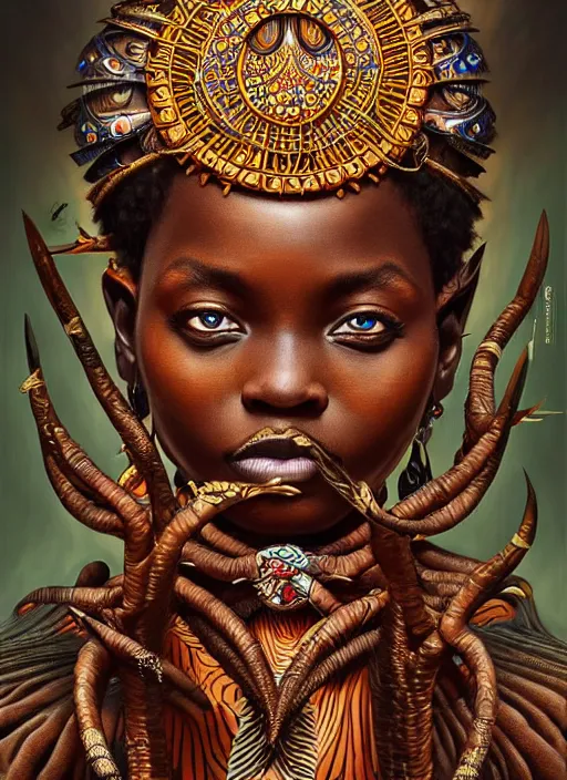 Prompt: : african shamen fantasy, fantasy magic, , intricate, sharp focus, illustration, highly detailed, digital painting, concept art, matte, jahbu art and Paul lewin and kehinde wiley, masterpiece