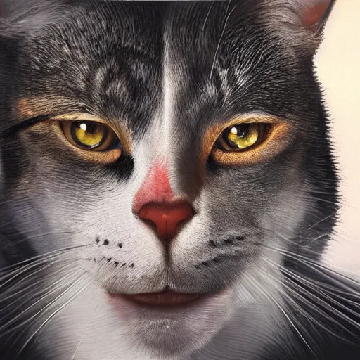 Prompt: a business cat leader of a political party, digital art, pretty face, very beautiful face, very detailed eyes, 8 k resolution, by wlop, greg rutkowski, full body