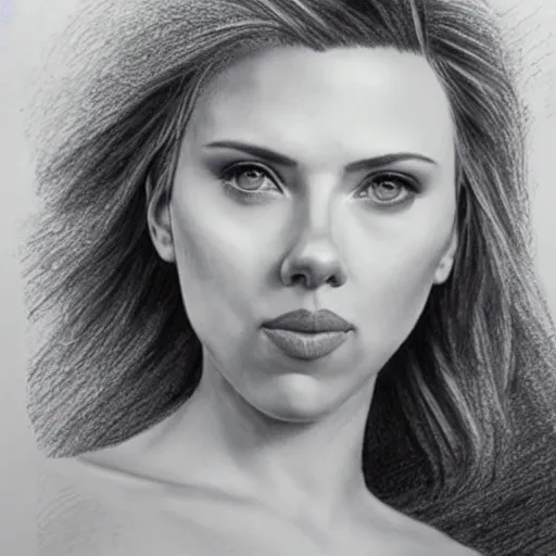 Prompt: a pencil scetch of scarlett johansson