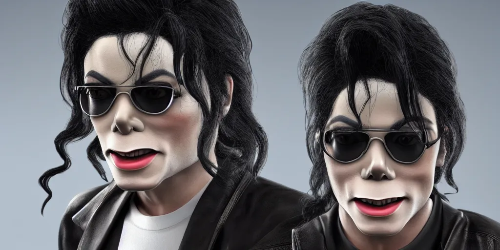 Image similar to michael jackson minion, focused shot, realistic, octane render