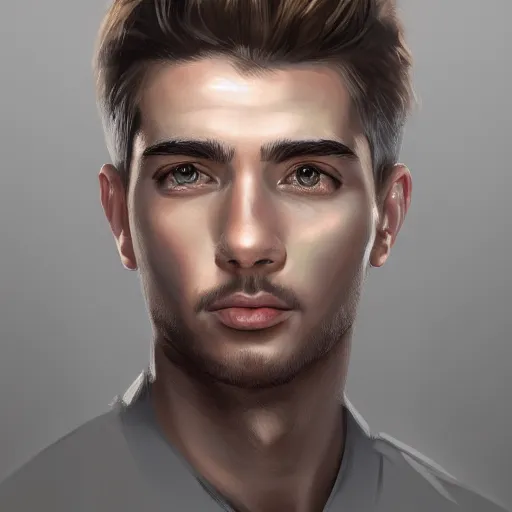 Image similar to a portrait of a handsome young man, highly detailed, digital painting, trending on artstation