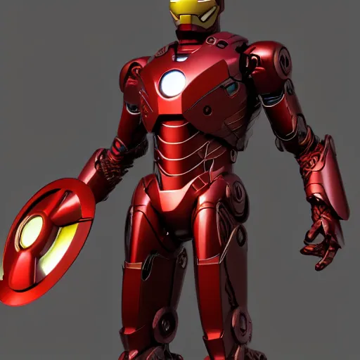 Image similar to majoras mask as an iron man suit, intricate, hyper detailed, realistic, cinematic lighting, ultrarealistic raytracing, vray, 5 5 mm