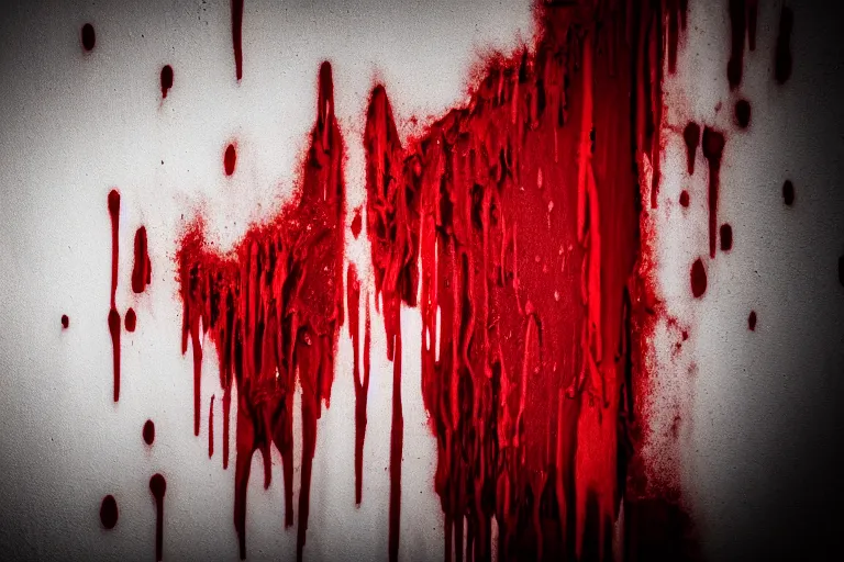 Image similar to wall dripping with blood, dramatic lighting, creepy mood